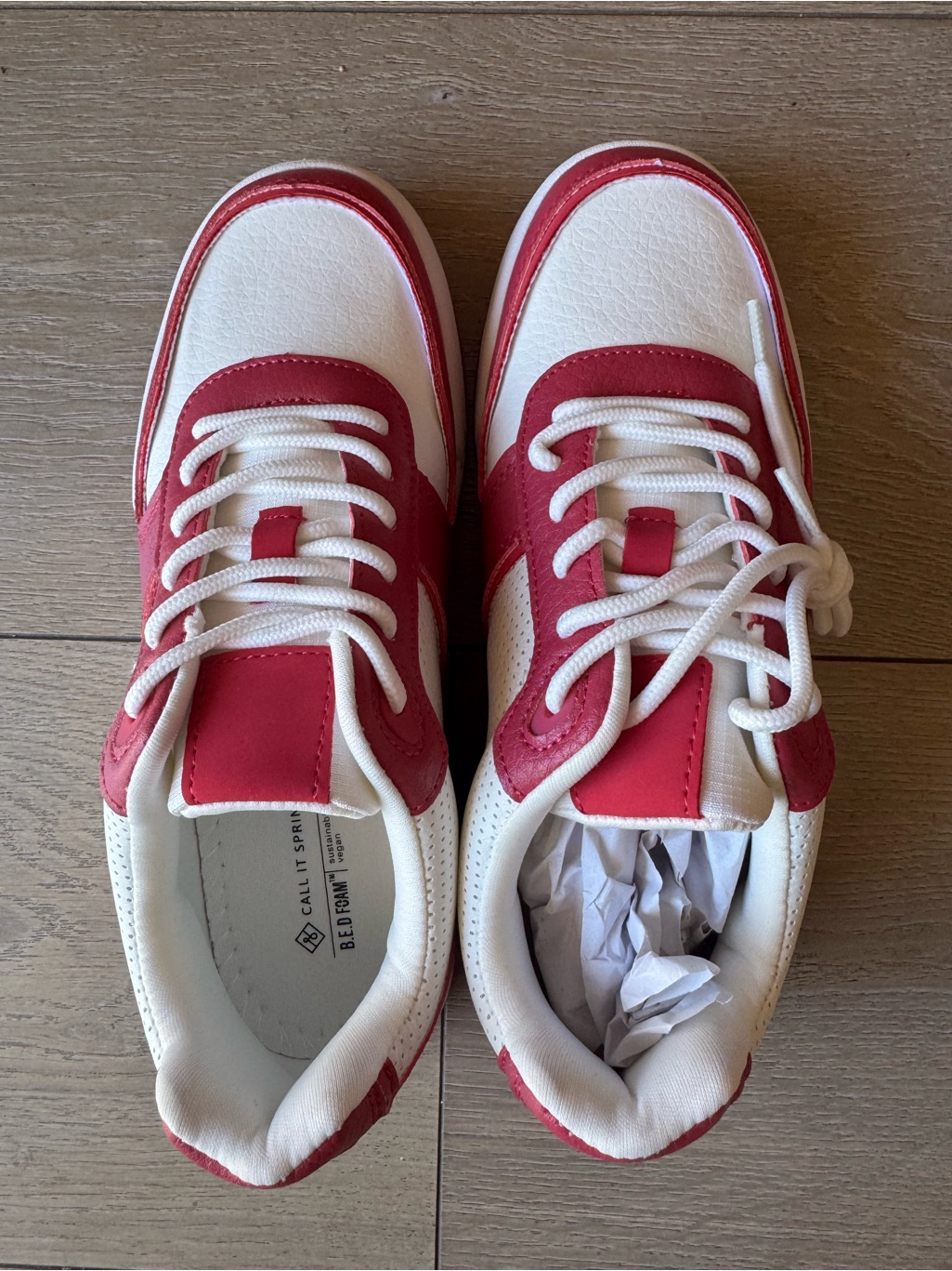Call It Spring Red And White Women's Sneakers